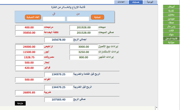 قائمة الدخل