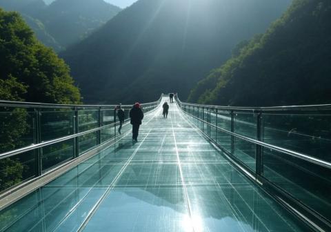 The Terrifying Yuntaishan Glass Bridge in China