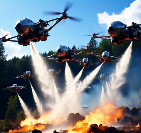 Firefighting using drones