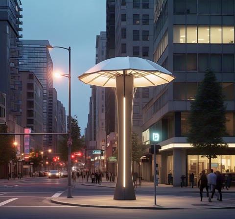 Umbrella with Automatic Light Activation