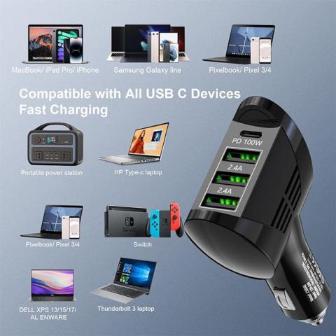 USB C Car Charger Adapter