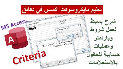 استخدام المعايير ومعلمات الاستعلام في مايكروسوفت اكسس