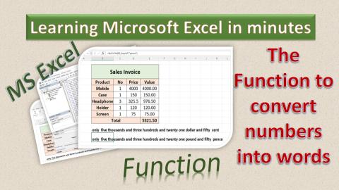 convert numbers into words in Microsoft Excel