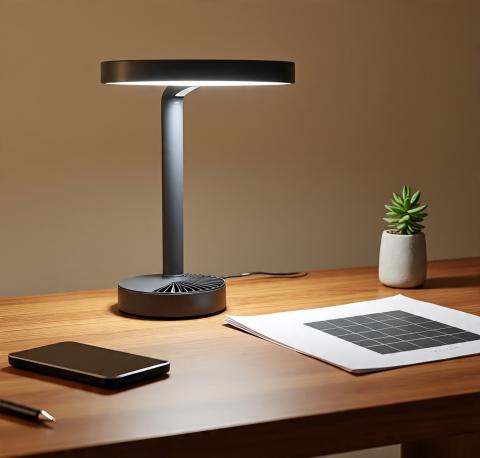 Solar LED Desk Lamp with Fan
