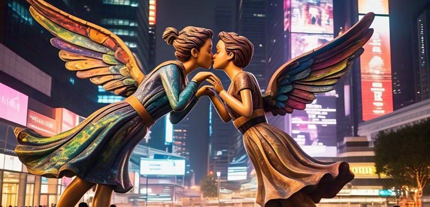 تمثال القبلة الطائرة في الصين