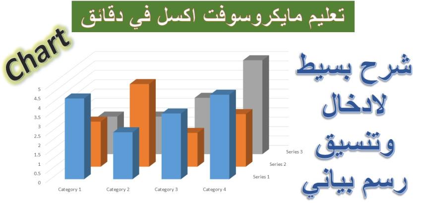 ادراج وتنسيق رسم بياني بمايكروسوفت اكسل