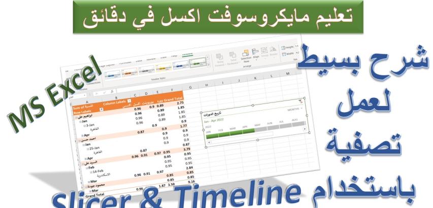 كيفية عمل تصفية باستخدام سلايسر وتايم لاين بمايكروسوفت اكسل