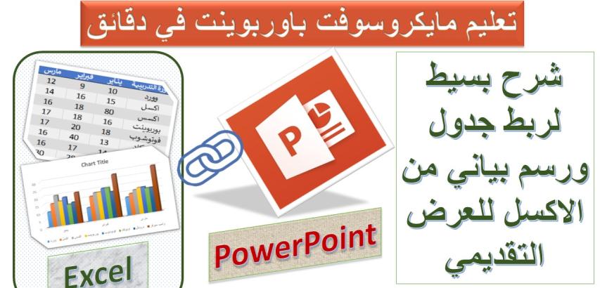 ربط جدول ورسم بياني من الاكسل لمايكروسوفت باوربوينت