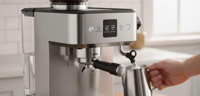 All-in-One Espresso Machine: Grinder, Brewer & Milk Frother